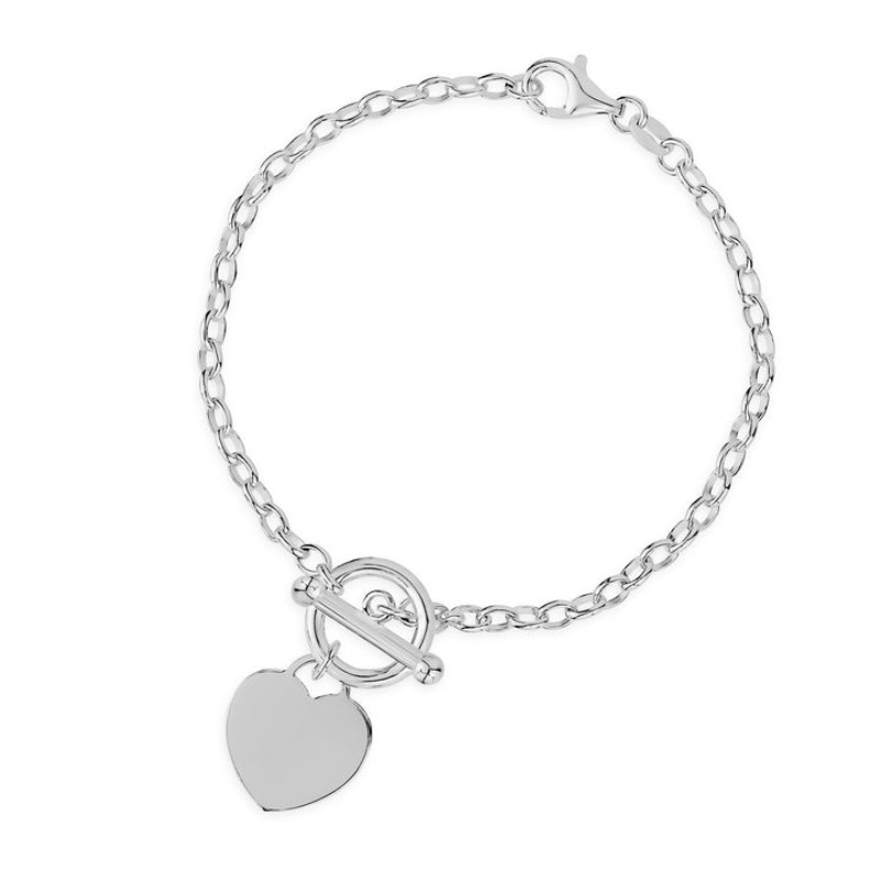 Heart Toggle Bracelet in White