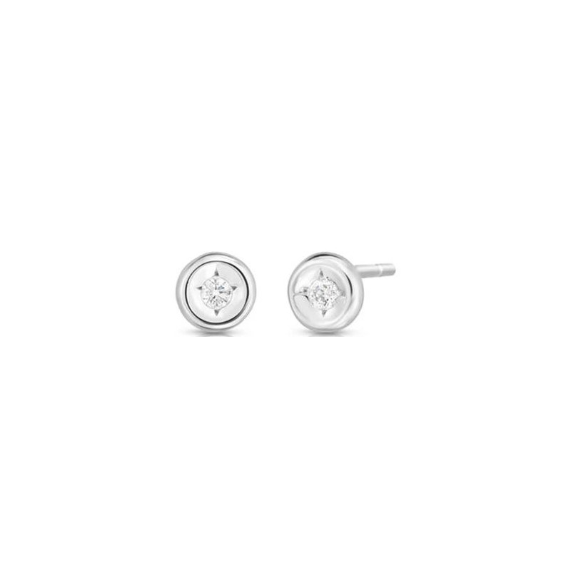 Roberto Coin 18 karat white gold diamond stud earrings from the Classic Diamond collection