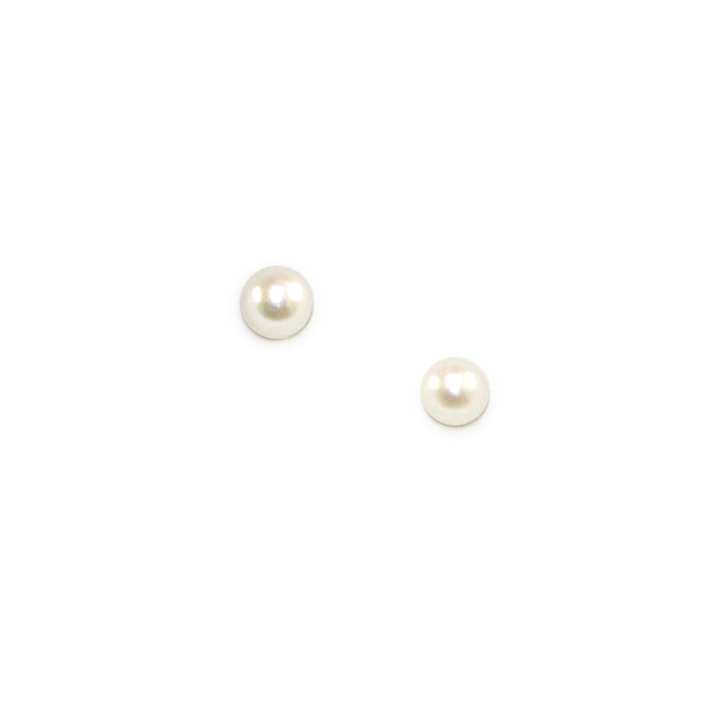Marathon KK 14 karat yellow Gold Cultured Pearl Earrings  Pierced Backs.