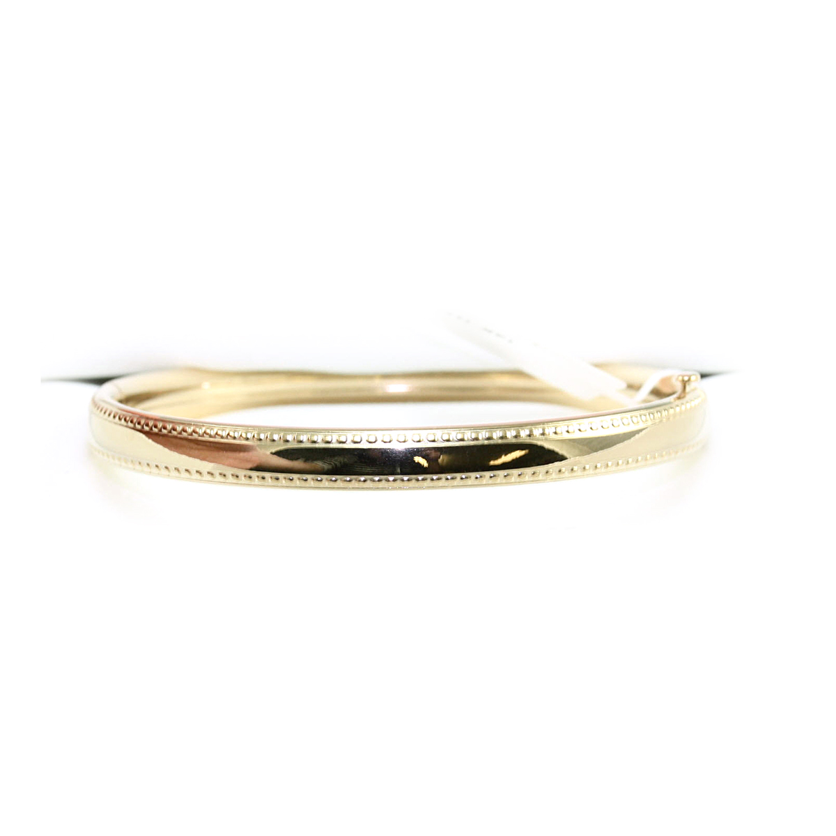 Gold Filled Bangle Bracelet With Beaded Edge Trim.