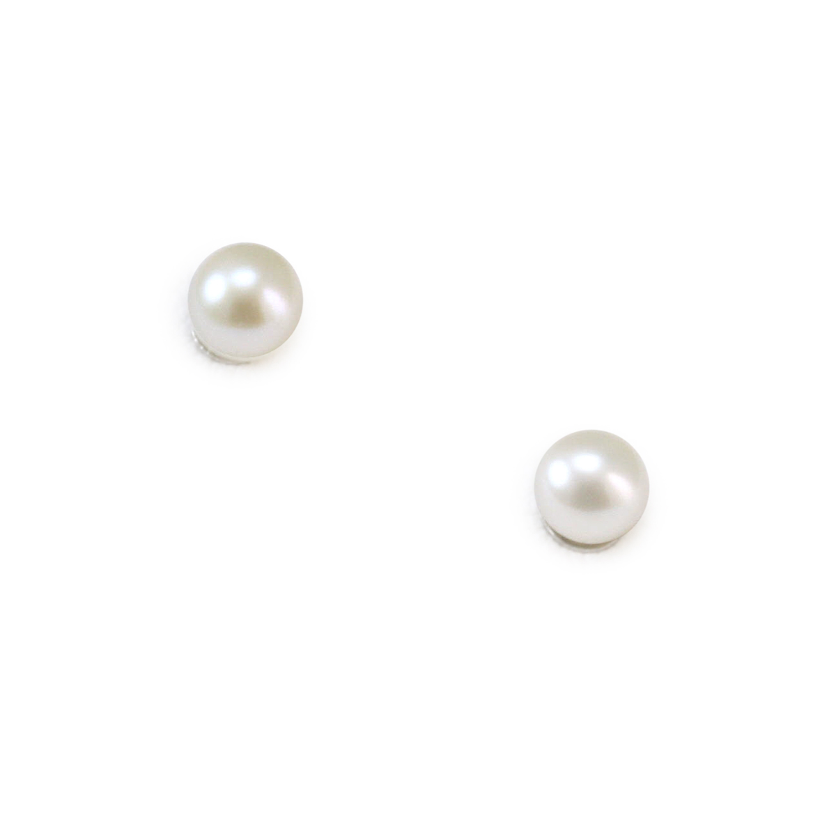Marathon KK/ Sterling Silver 3Mm White Pearl Stud Earrings With Screw Backs.