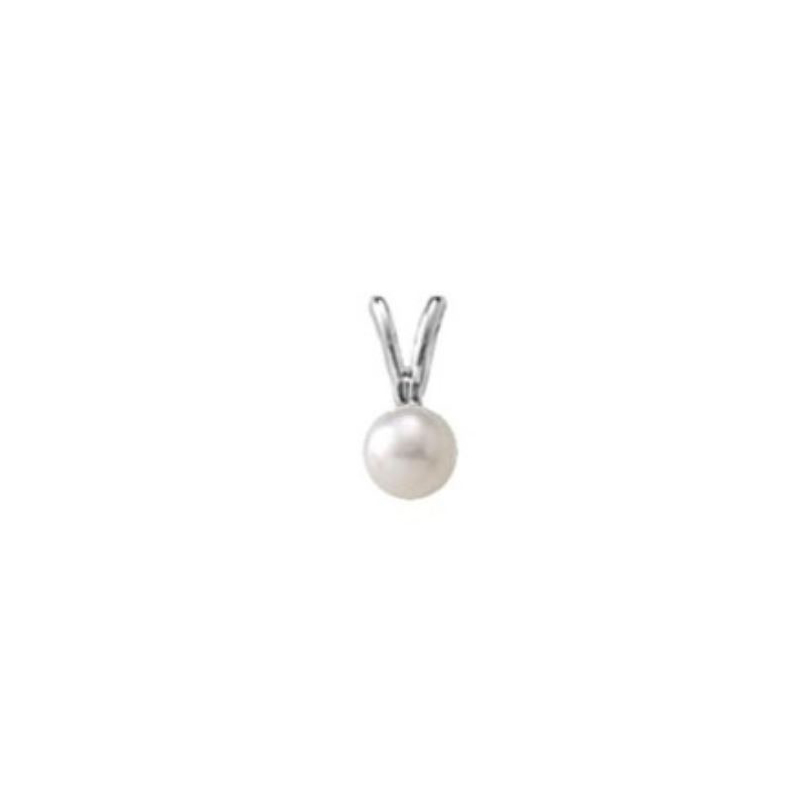 Sterling Silver 4mm Pearl Necklace On A 15