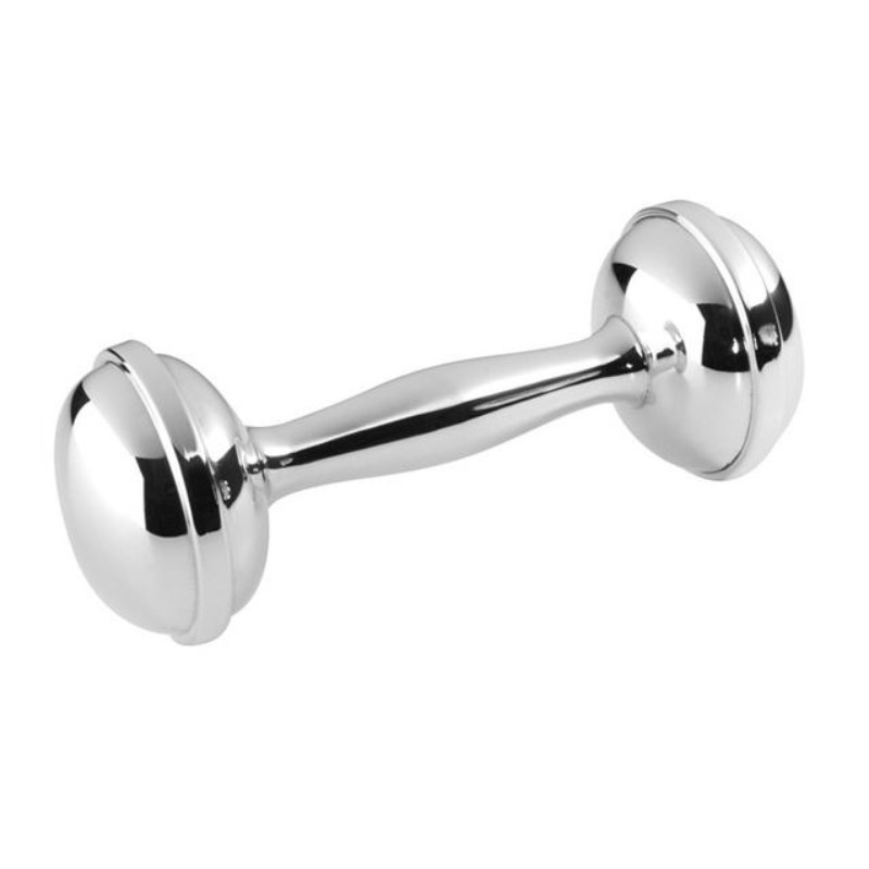 Salisbury sterling silver plain dumb bell rattle