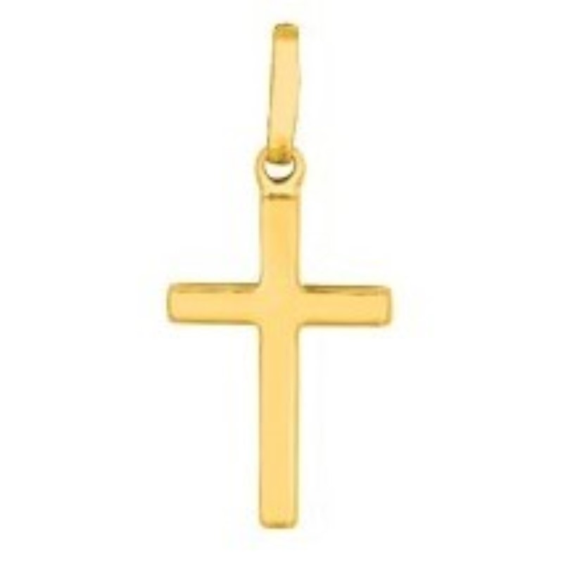 14 Karat Yellow Gold Square Tube Cross Charm