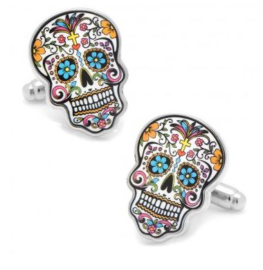 Day Of The Dead Skull Enamel Cufflinks