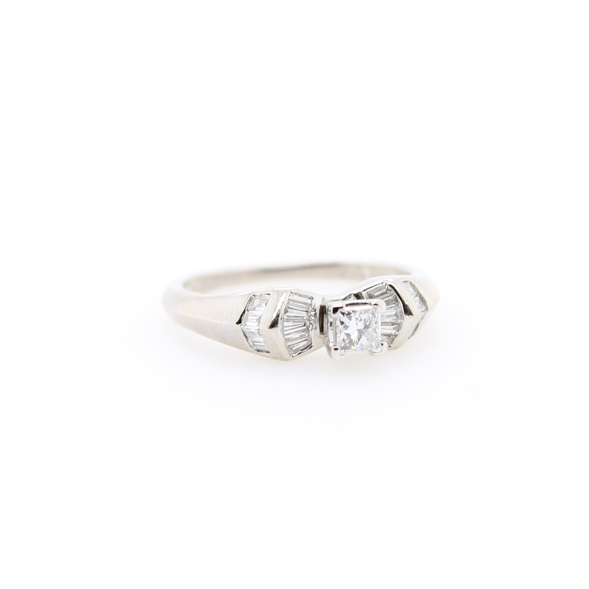 Estate Plat P/C & Sb Dia Bridal Ring
