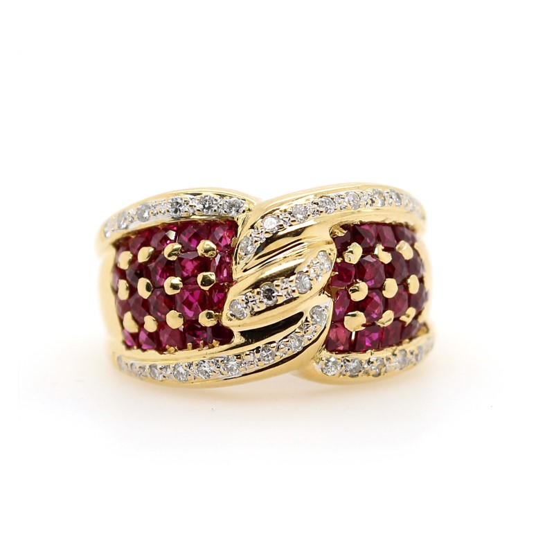 Estate Ruby And Diamond Twist Band