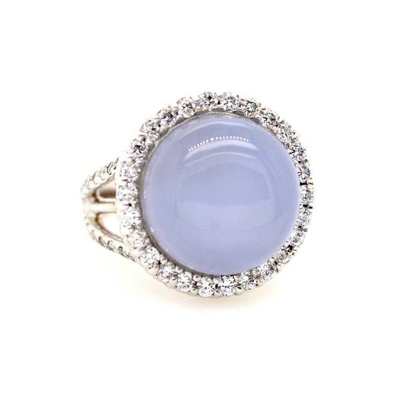 A&R Estate Lavendar Agate and Diamond Ring