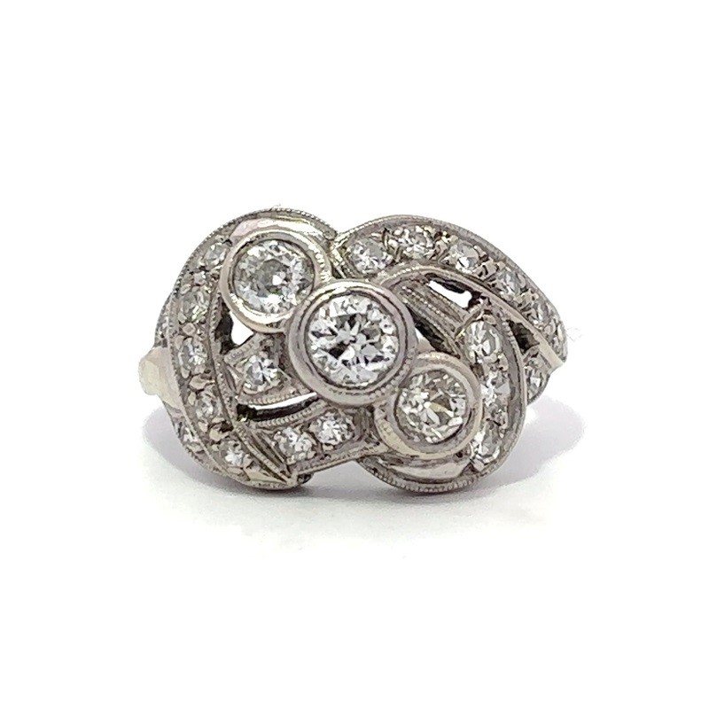 Estate 14 Karat White Gold Diamond Ring