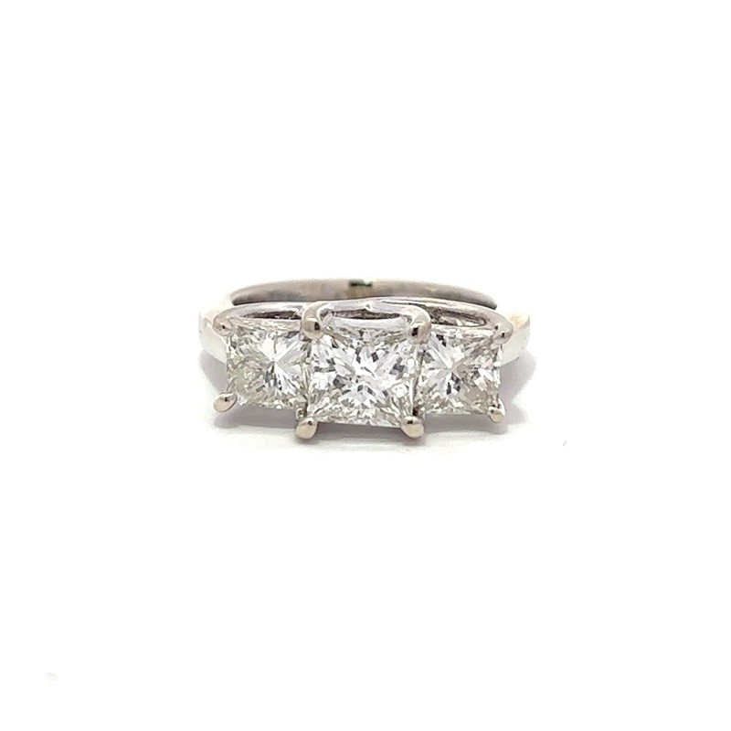 Estate Princess Cut 3 Stone Diamond Ring