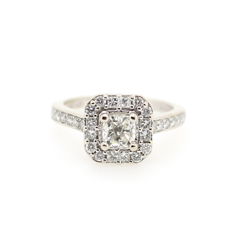 Estate Diamond Halo Engagement Ring