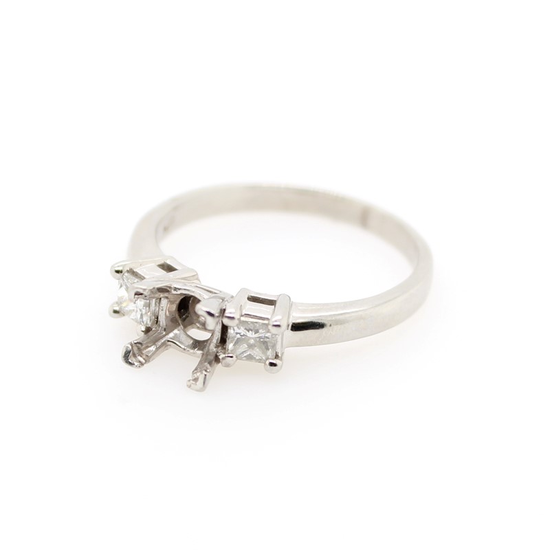 Estate Platinum Diamond Semi-Mount Ring