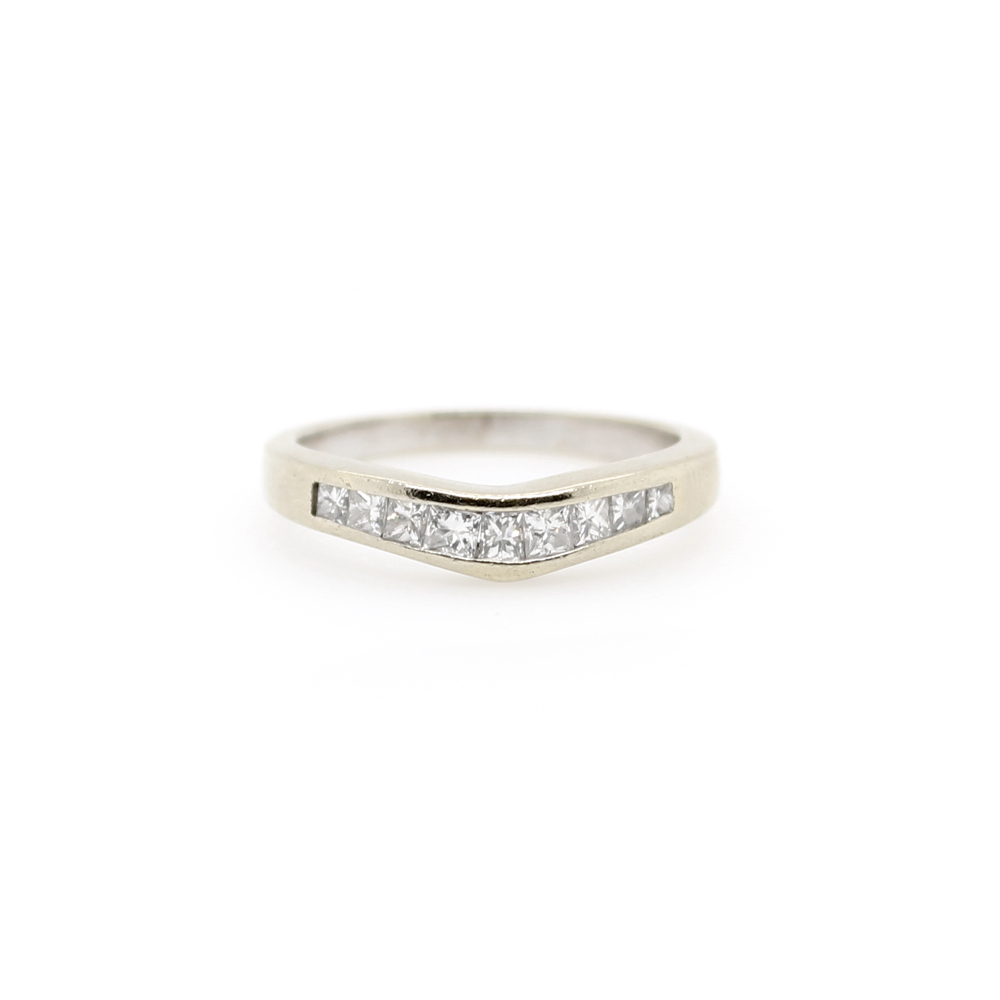 Estate 14 Karat White Gold Diamond Band