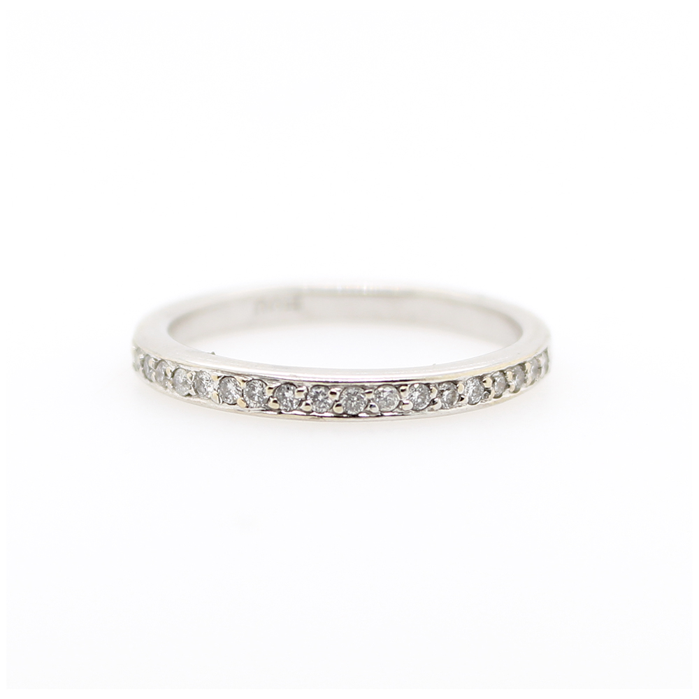 Estate 14 Karat White Gold Diamond Band