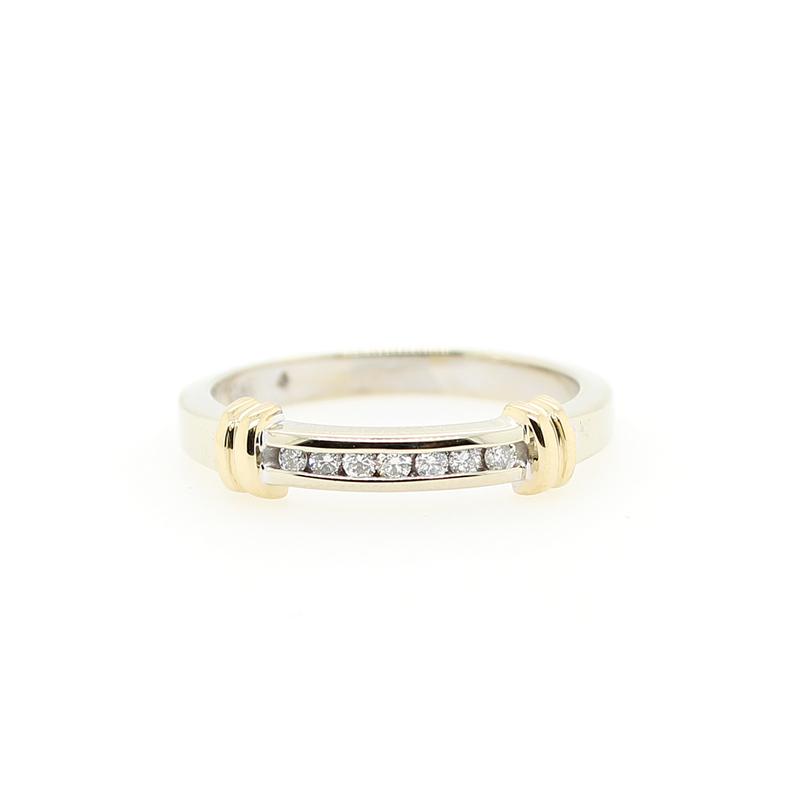 Estate 10 Karat White Gold Diamond Band
