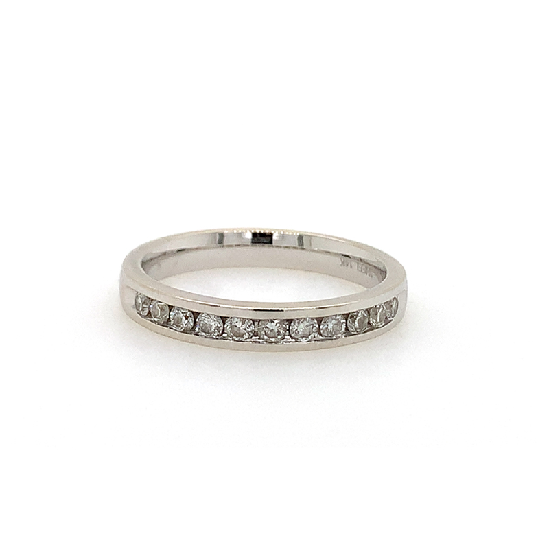 Estate 14 Karat white gold Diamond Wedding Band