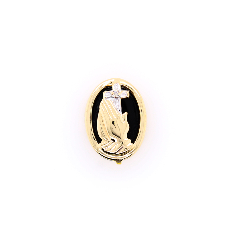 Estate 14 Karat Yellow Gold Praying Hands Klein Slide