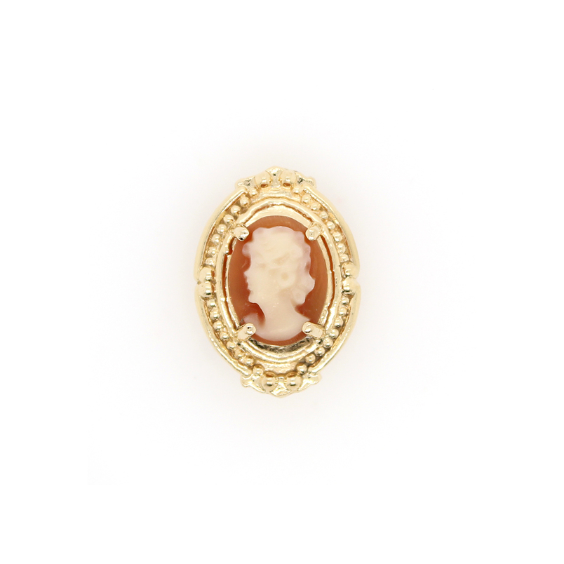 Estate Richard Glatter 14kyg oval cameo slide