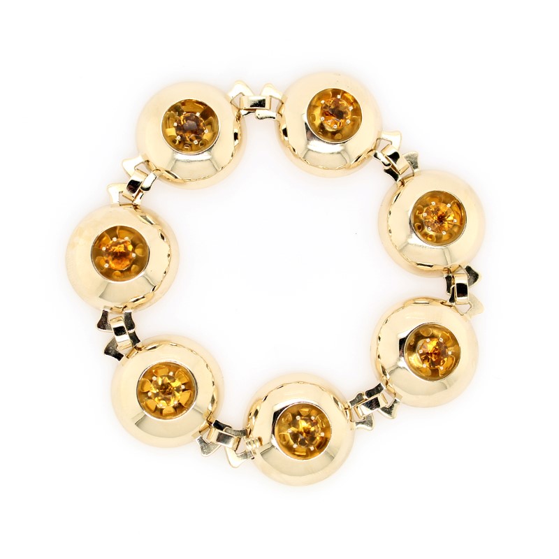 Estate 14 Karat Yellow Gold Citrine Bracelet