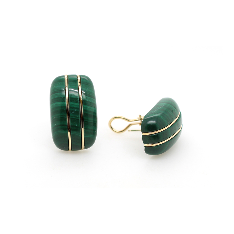 Estate Malachite Earrings