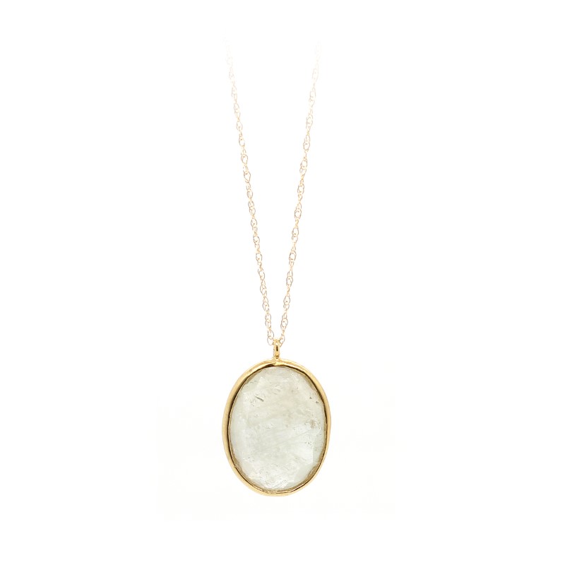 Estate Yvel Natural Sapphire Necklace With Oval Sapphire Pendant