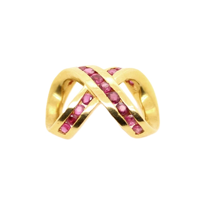 Estate 14 Karat Yellow Gold Ruby Slide Pendant