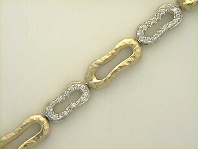 Estate Seiden Gang 18 Karat Yellow Gold Diamond Link Bracelet