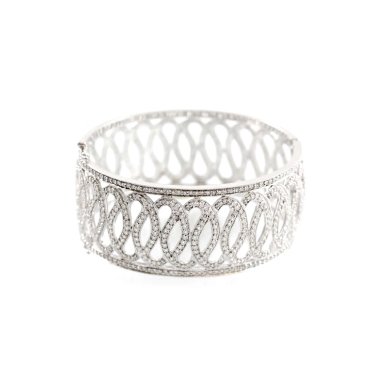 Estate Hinged Diamond Bangle Bracelet