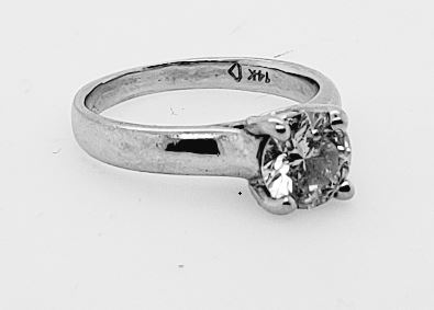 Estate 14 Karat White Gold Diamond Solitaire Ring