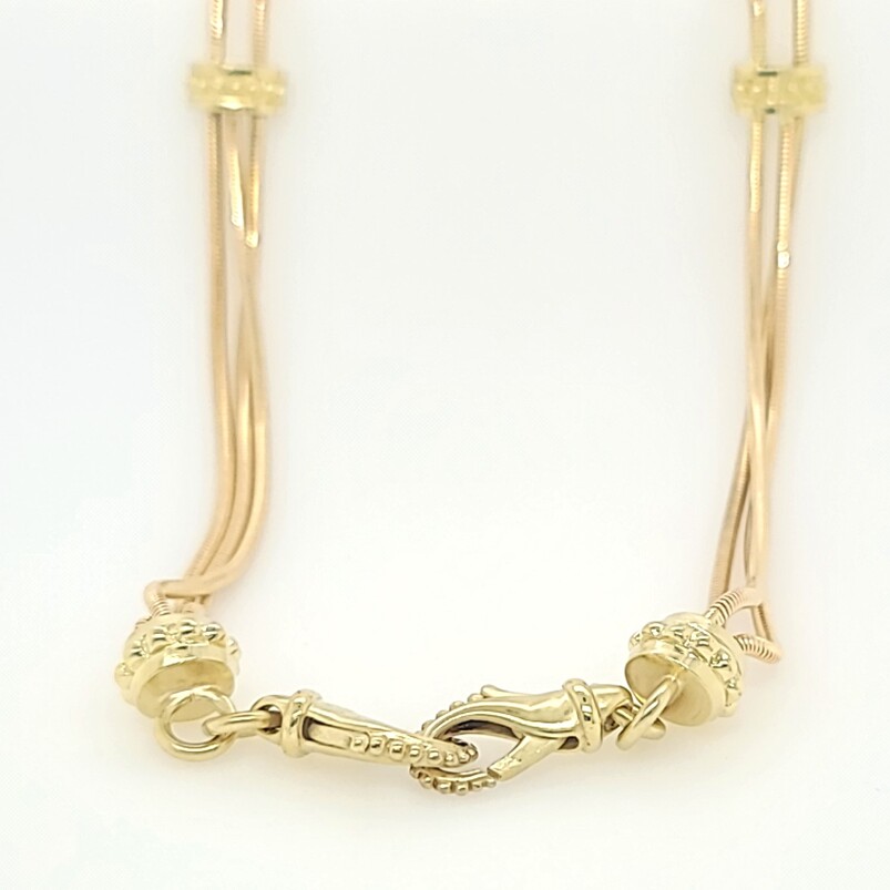 Estate lady's 14 karat yellow gold multi-snake chain necklace measuring 17 inches
