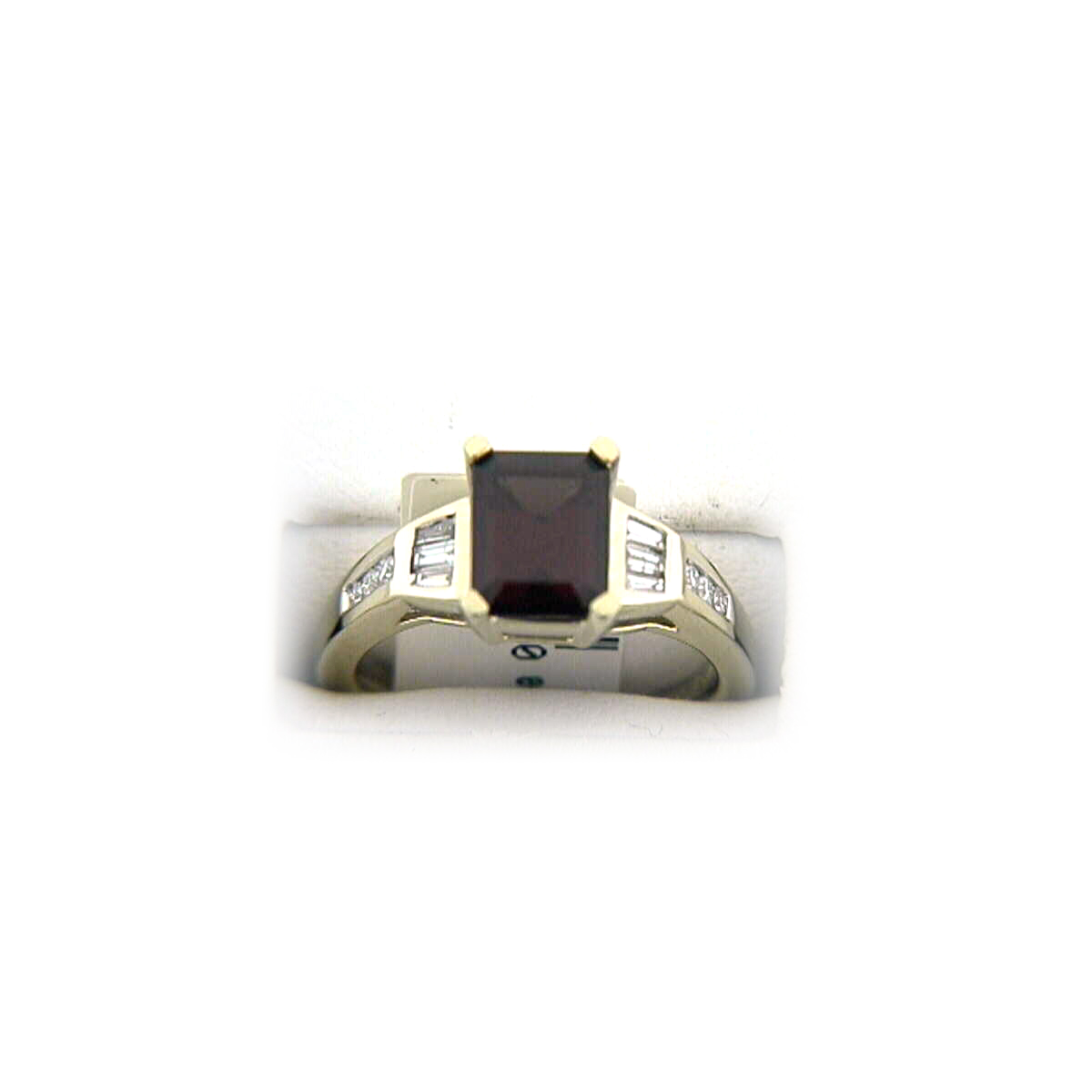 Color Craft 14 Karat Yellow Gold Diamond and Garnet Ring