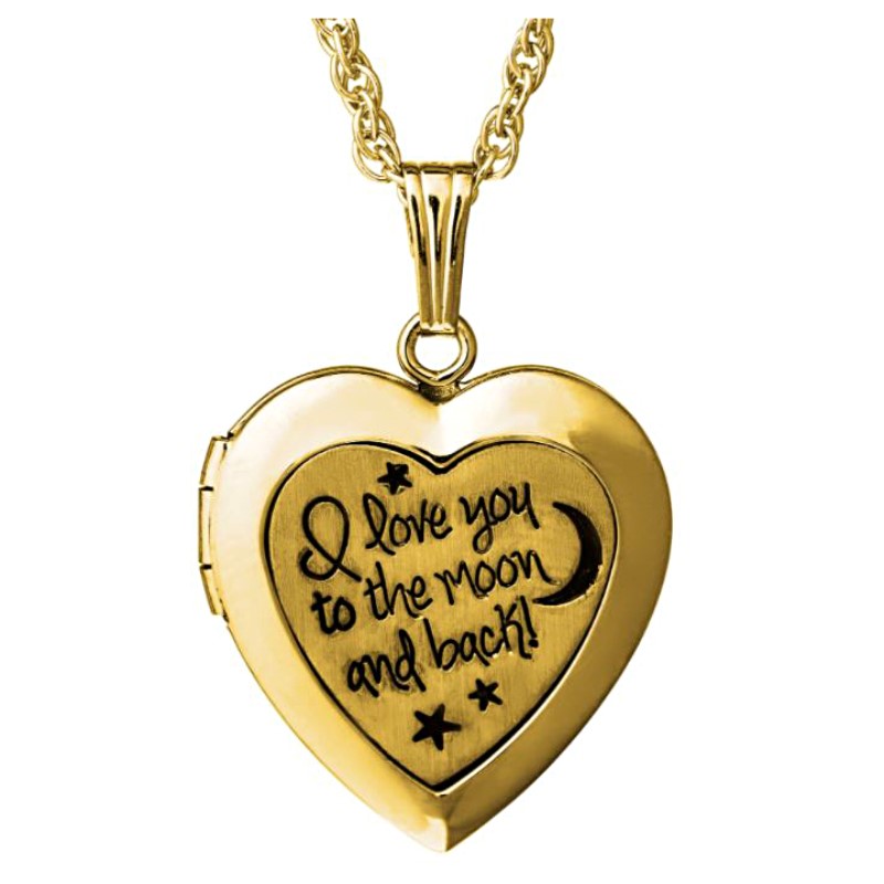 14 Karat Yellow Gold Filled Heart Shaped Locket Inscribed With 