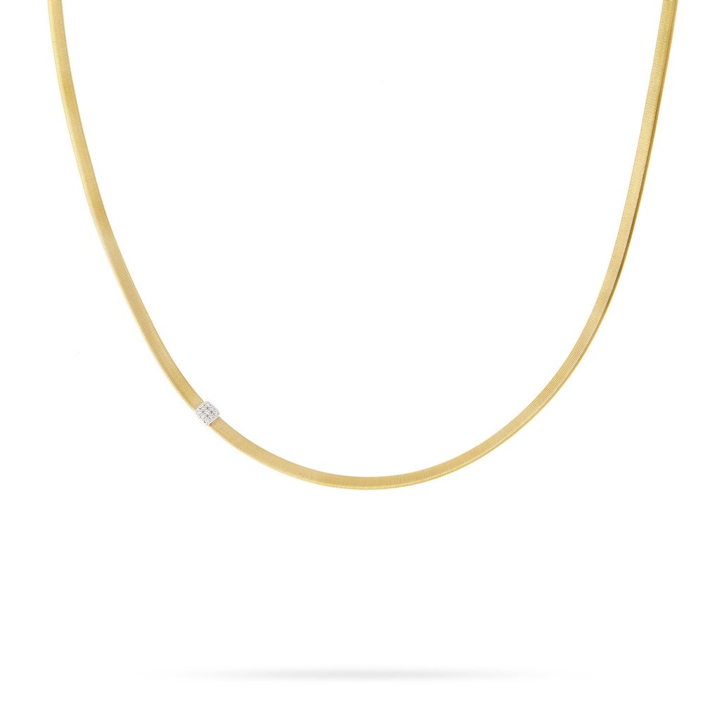 Marco Bicego 18Kyw Single Dia Stat Necklace Measuring 16.50" Long