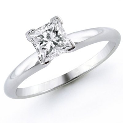 18 Karat White Gold Princess Cut Diamond Solitaire Ring 1.53 Carat Imp1 H-I