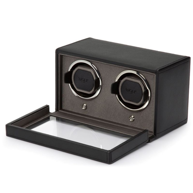 Wolf black cub double watch winder