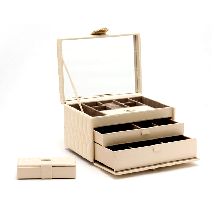 Caroline Ivory Medium Jewelry Case