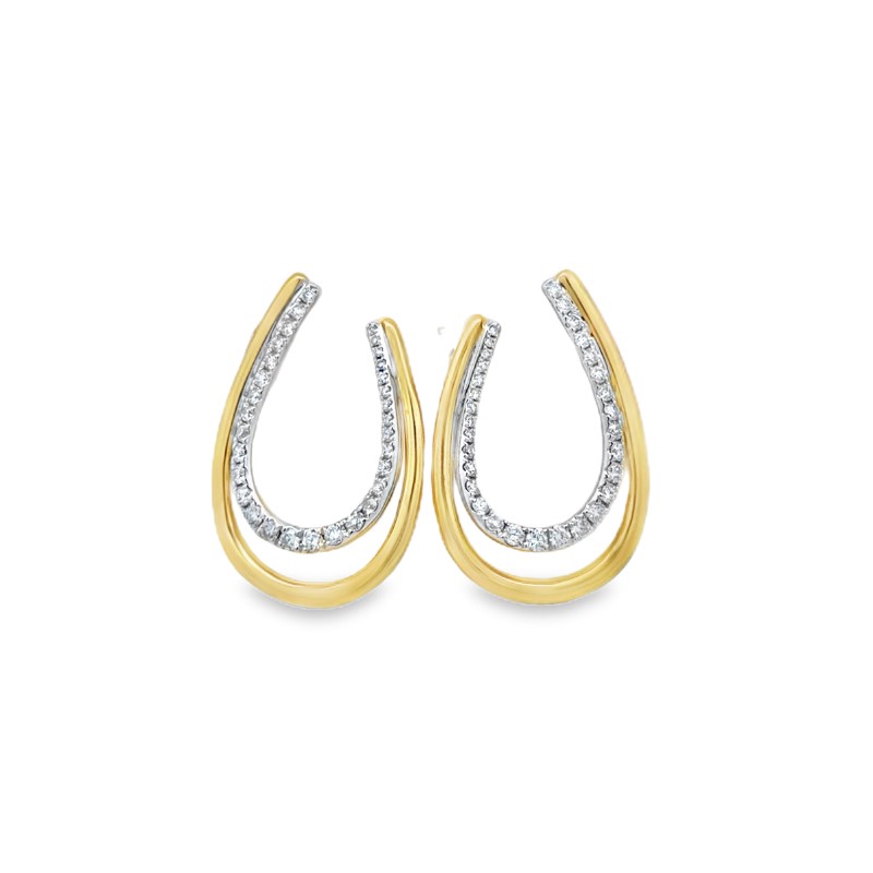 Charles Krypell Diamond Double J Hoop Earrings
