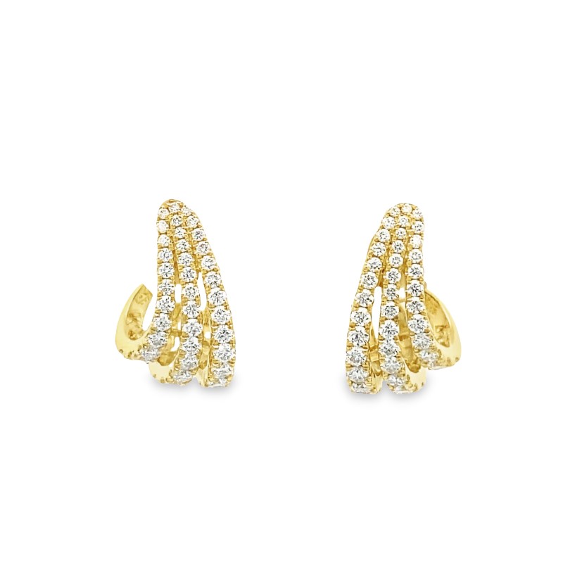 Charles Krypell 18 Karat Yellow Gold Diamond Earrings From The Precious Pastel Collection
