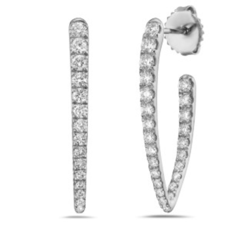 Charles Krypell "V" Shape Inside Out Diamond Earrings Charles Krypell "V" Shape Inside Out Diamond Earrings