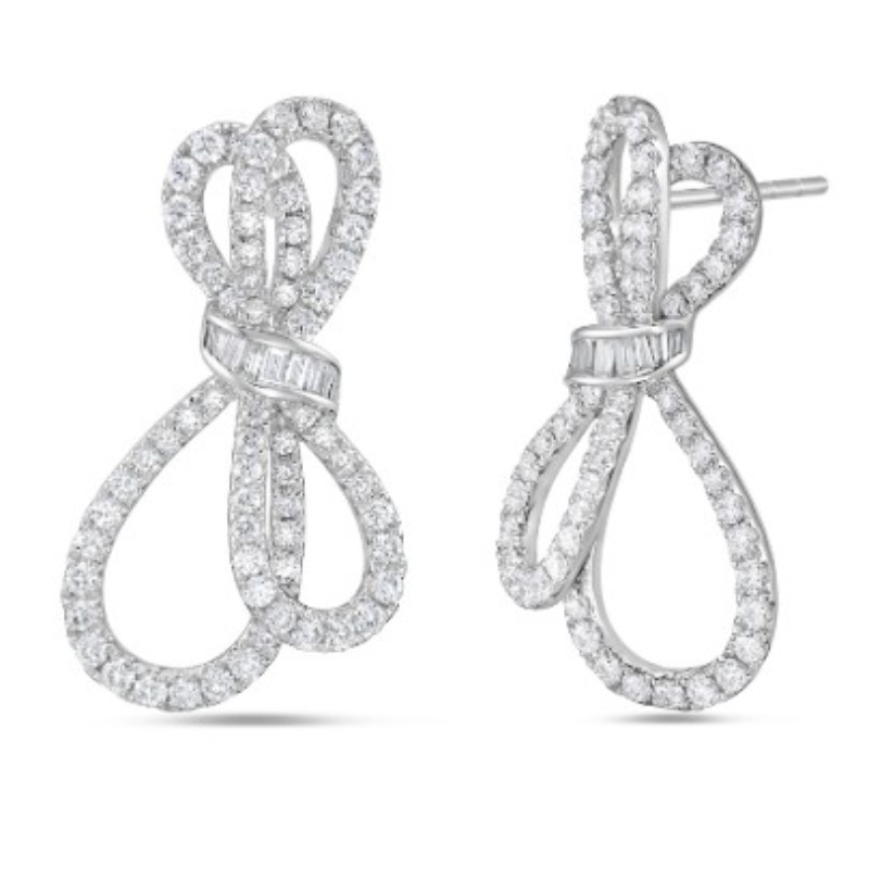 Charles Krypell Diamond Bow Earrings From The Precious Collection Charles Krypell Diamond Bow Earrings From The Precious Collection