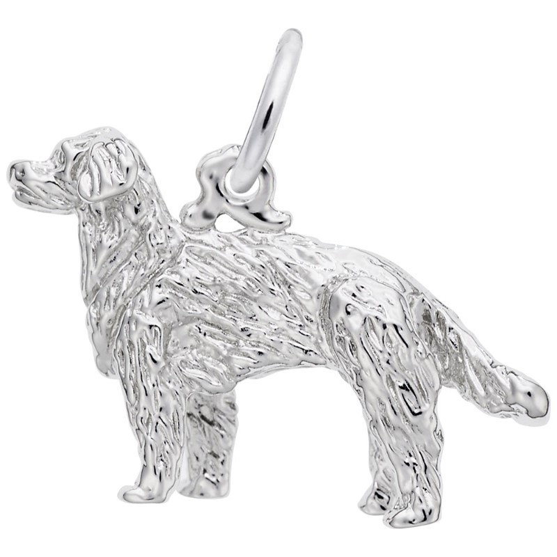 Golden Retriever Dog Charm Sterling  Silver