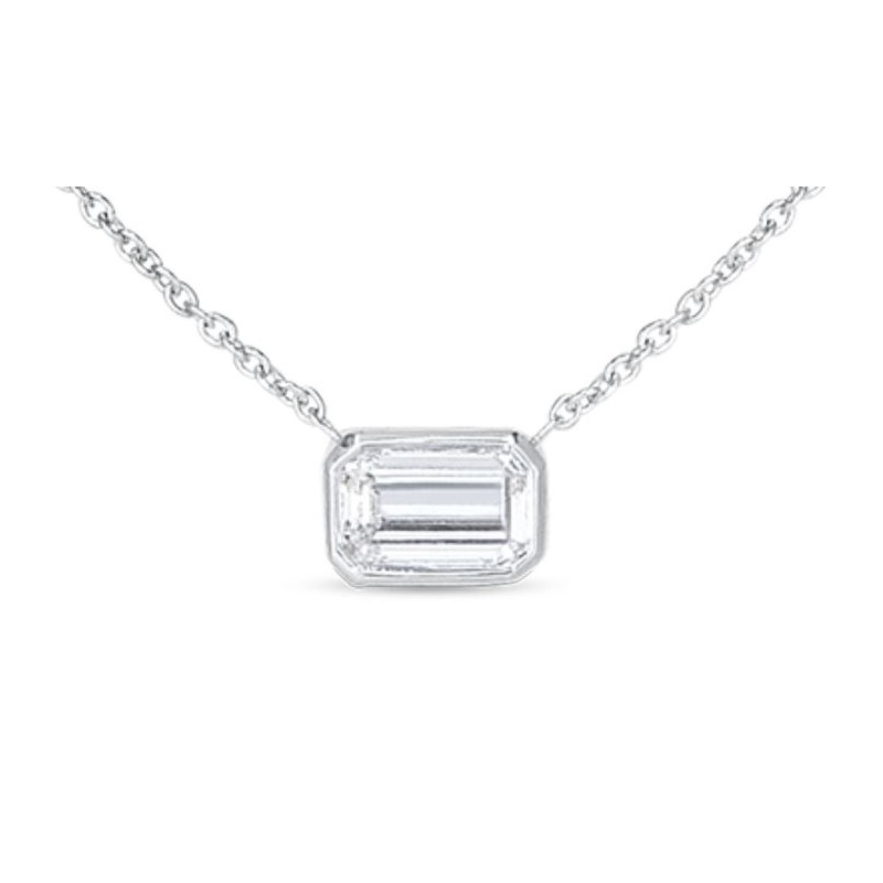 Roberto Coin 18 Karat White Gold Diamond Station Necklace