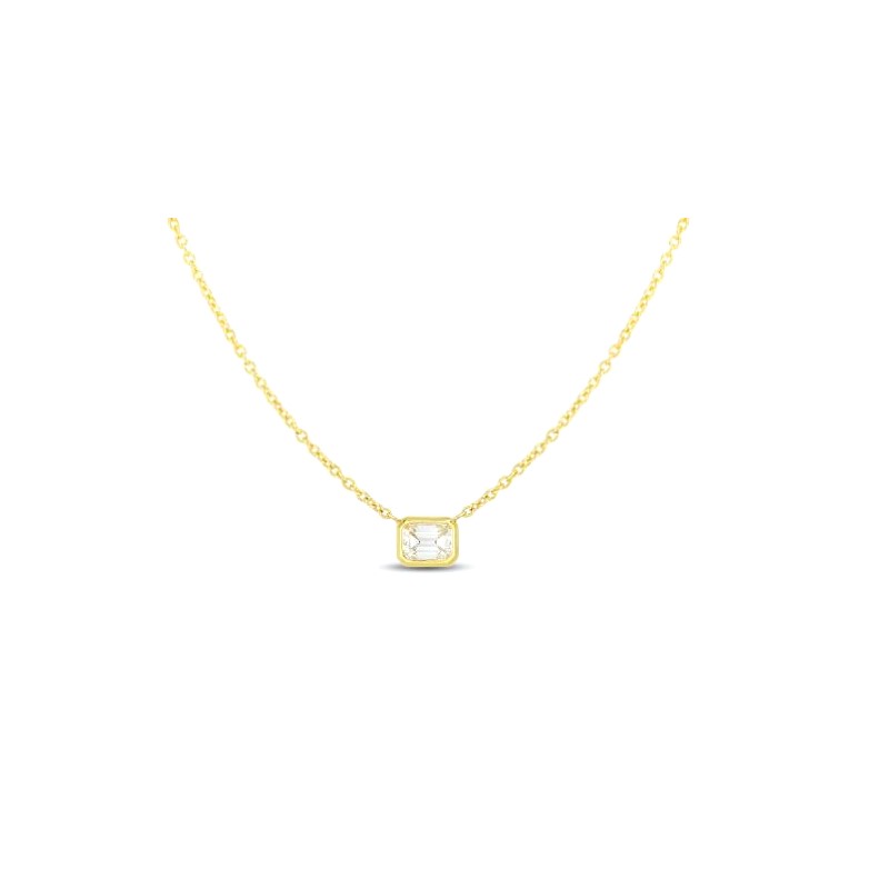 Initial Pendant W Letter Charms Diamond Necklace 18K Gold-G,VS 18 Chain / 18kwhite Gold