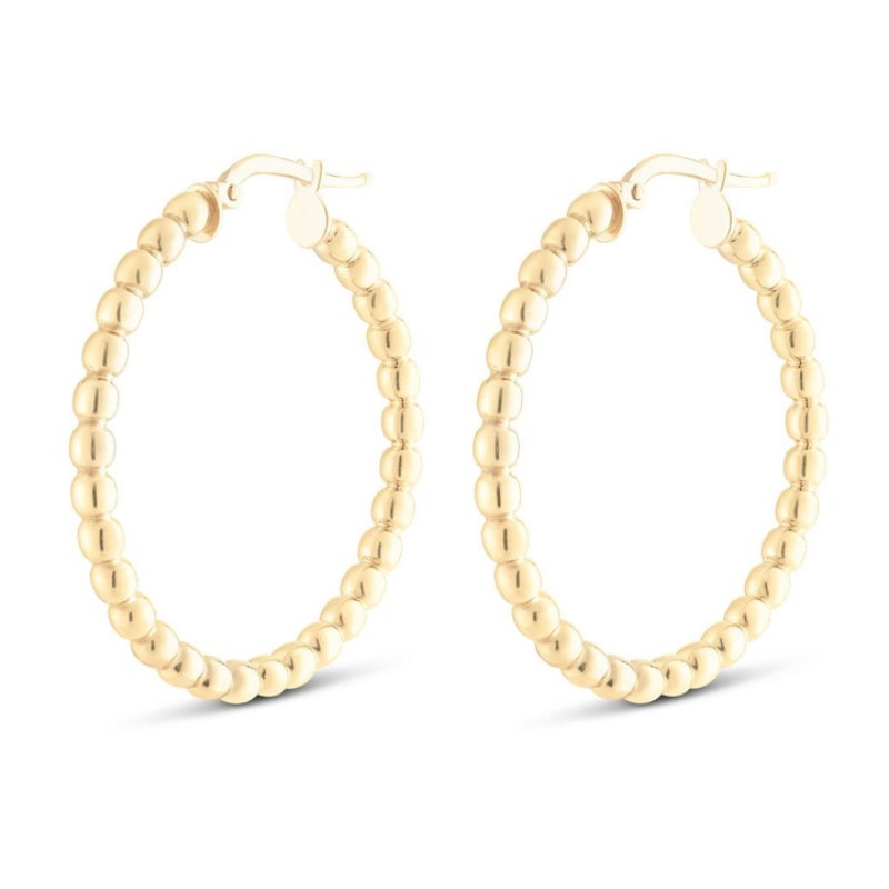 Large Bead Hoops in Yellow