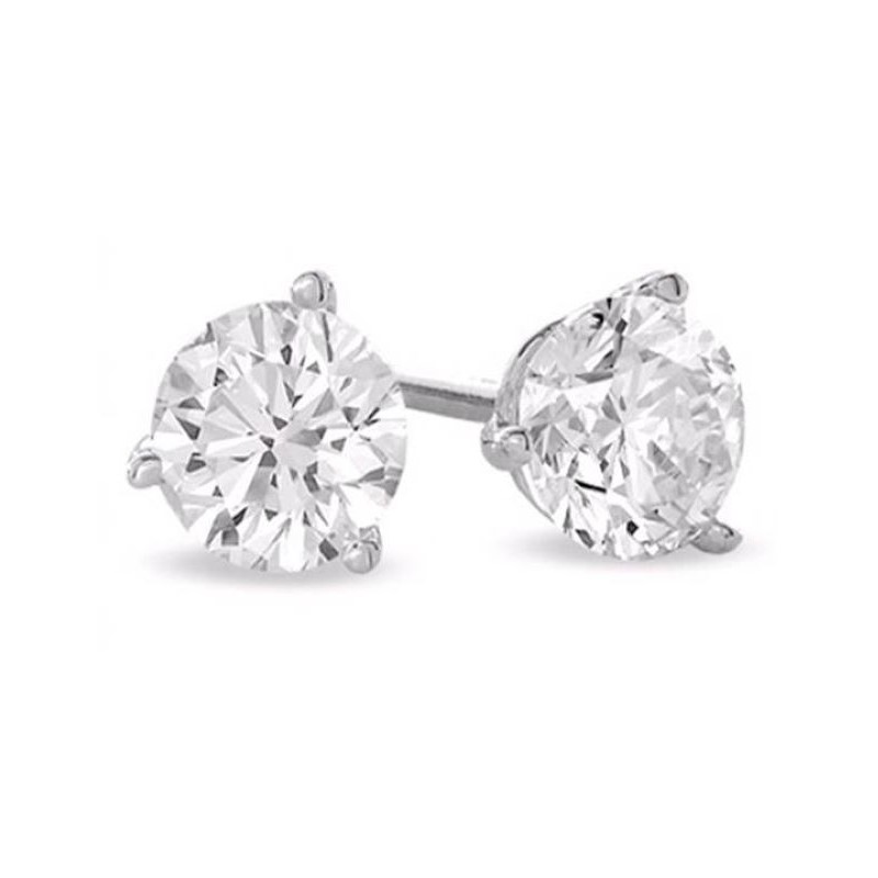 14 Karat White Gold Diamond Solitaire Earrings In The .25 Carat Category