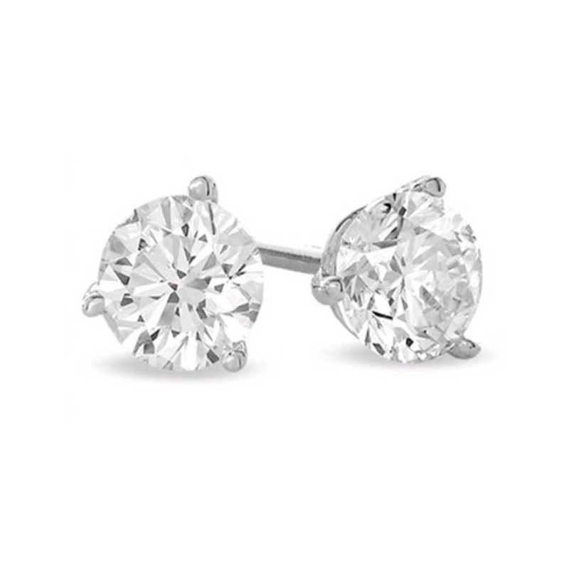 .47 Carat 14 Karat White Gold Diamond Solitaire Earrings