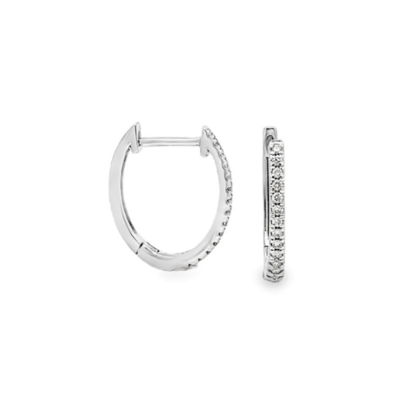 10 karat white gold hoop earrings