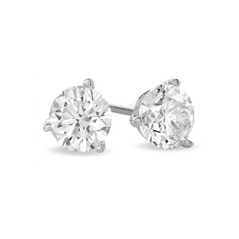 Paramount Gems 14 Karat White Gold Diamond Solitaire Earrings In The .10 Carat Category