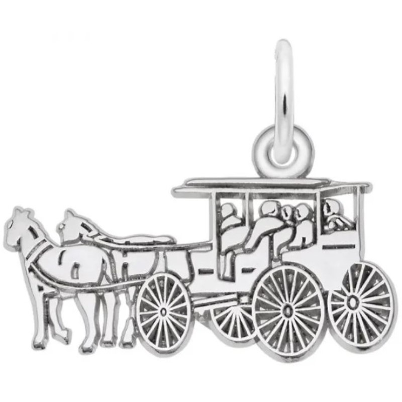 Flat Horse And Buggy Charm