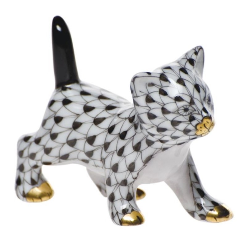 Herend Black Strutting Kitty